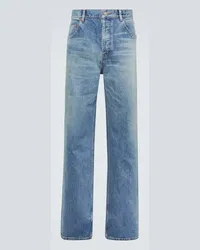 Saint Laurent Mid-Rise Straight Jeans Blau