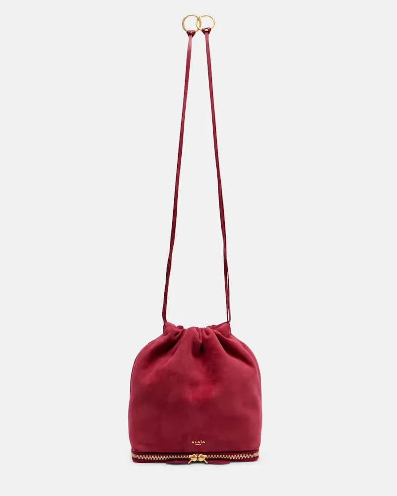 Alaïa Alaïa Bucket Bag Le Pochon aus Veloursleder Rot