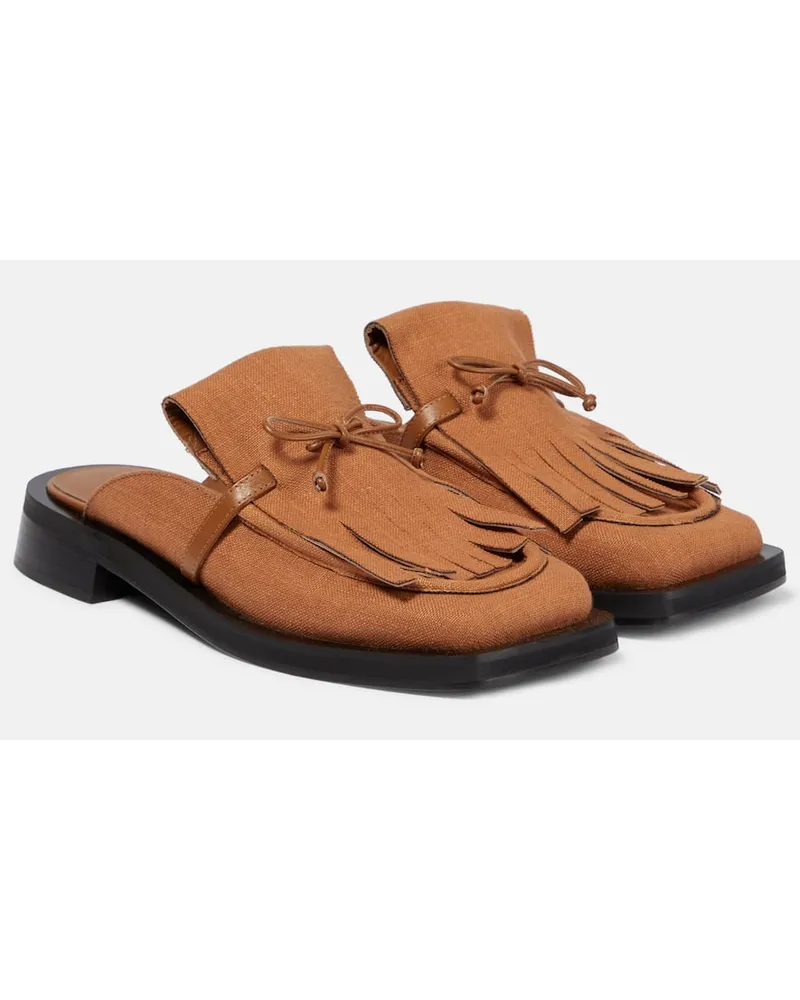 Gia Borghini Slippers GIA/RHW Rosie 40 aus Leinen Nude