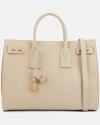 Saint Laurent Tote Sac De Jour Medium aus Leder Beige