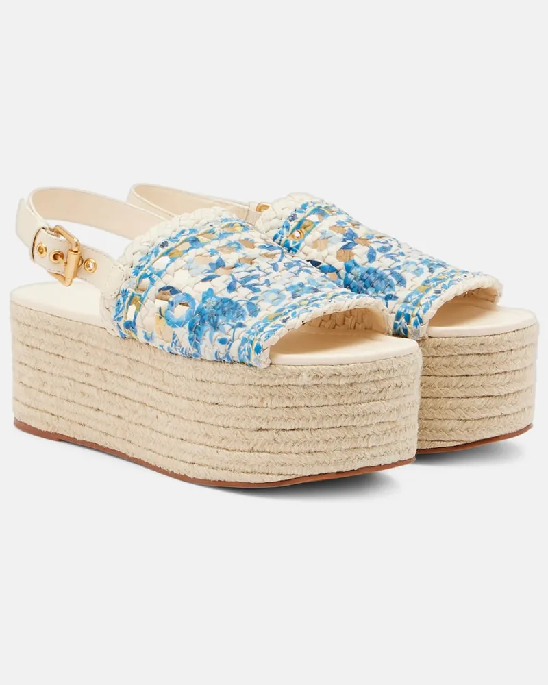 FARM Rio Bedruckte Espadrilles aus Leder Blau