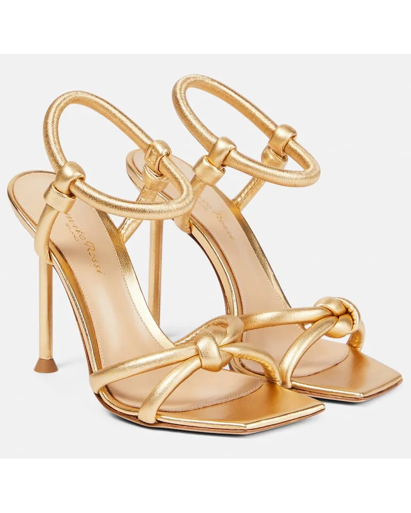 Gianvito Rossi Sandalen Juno aus Metallic-Leder Silber