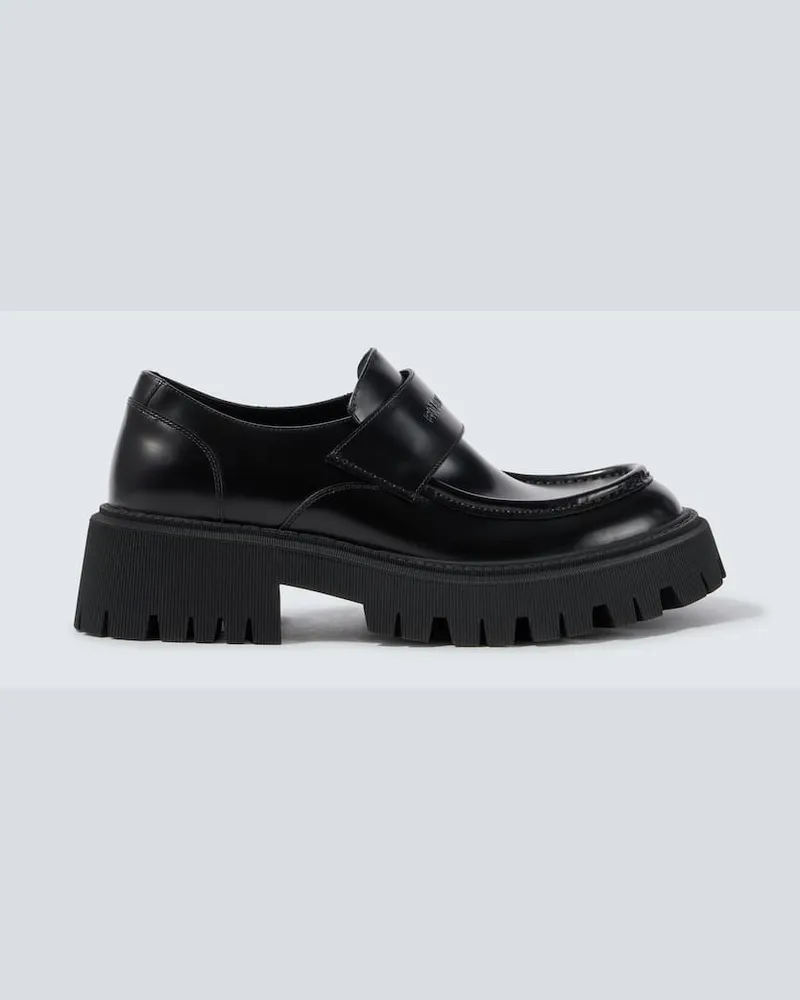 Balenciaga Loafers Tractor aus Leder Schwarz