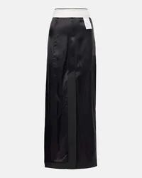 Maison Margiela Maxirock aus Satin Schwarz