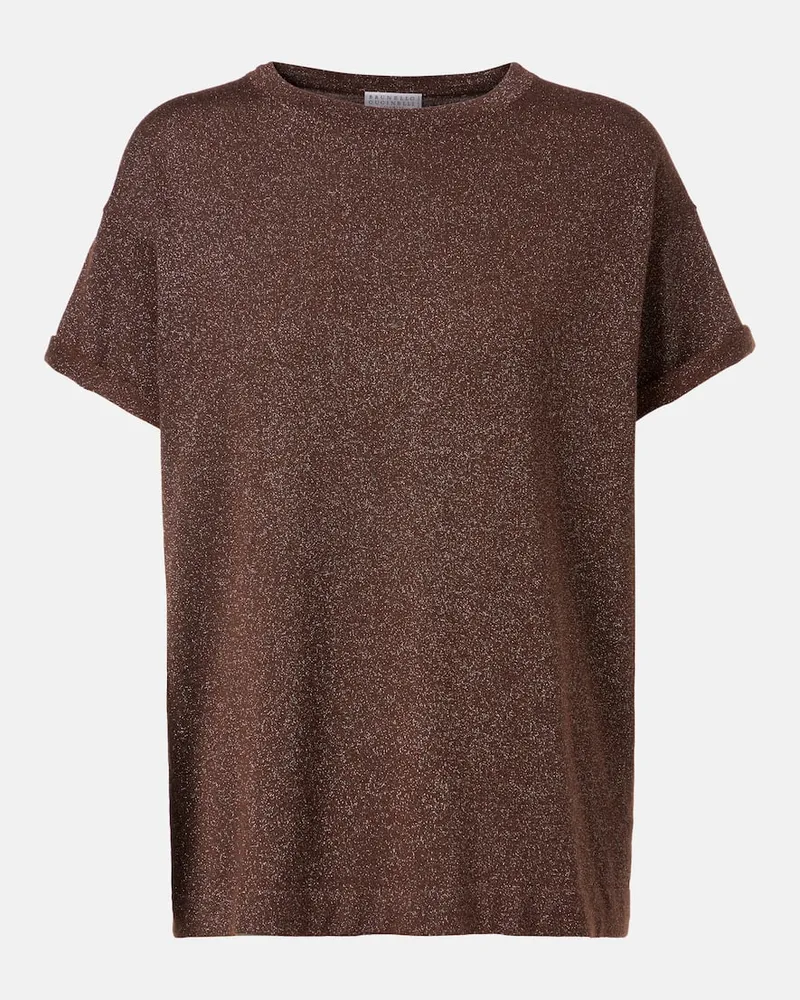 Brunello Cucinelli Top aus einem Kaschmirgemisch Braun