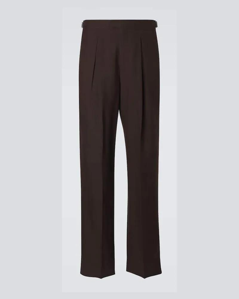 Umit Benan Anzughose Johnny aus Leinen und Wolle Braun