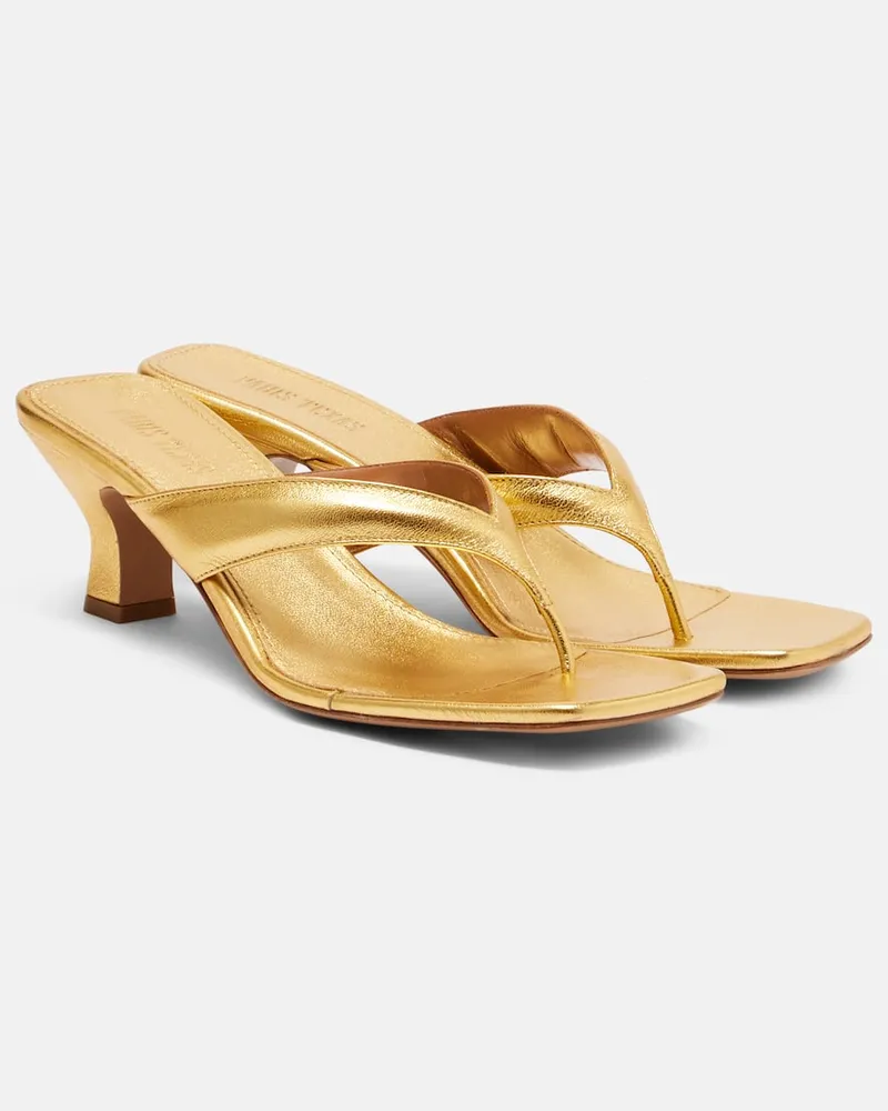 Paris Texas Sandalen Portofino aus Metallic-Leder Gold