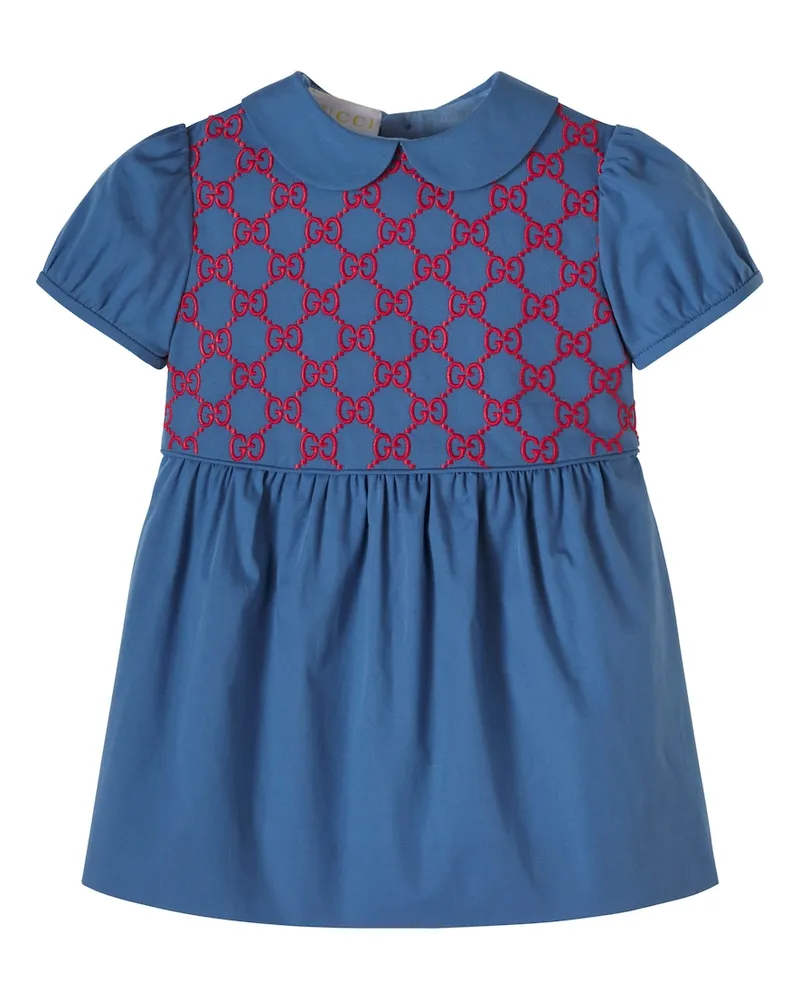 Gucci Baby Kleid aus einem Baumwollgemisch Blau