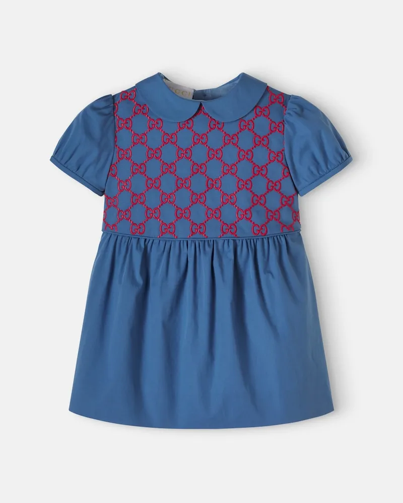 Gucci Baby Kleid aus einem Baumwollgemisch Blau