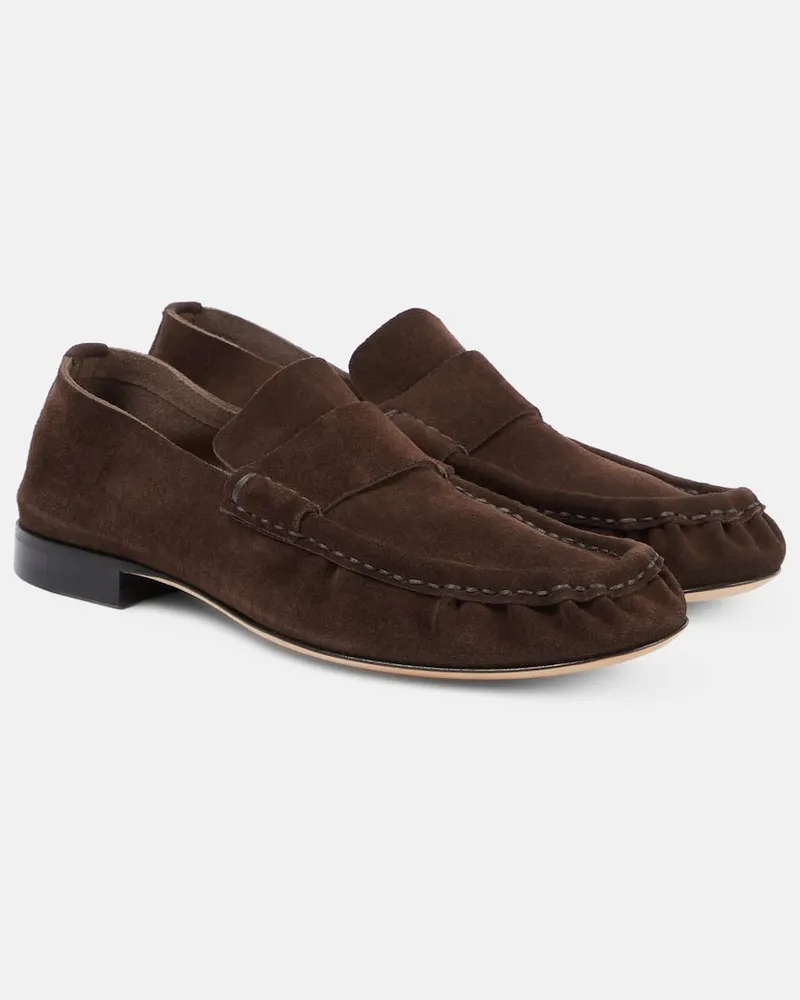 The Row Loafers aus Veloursleder Braun