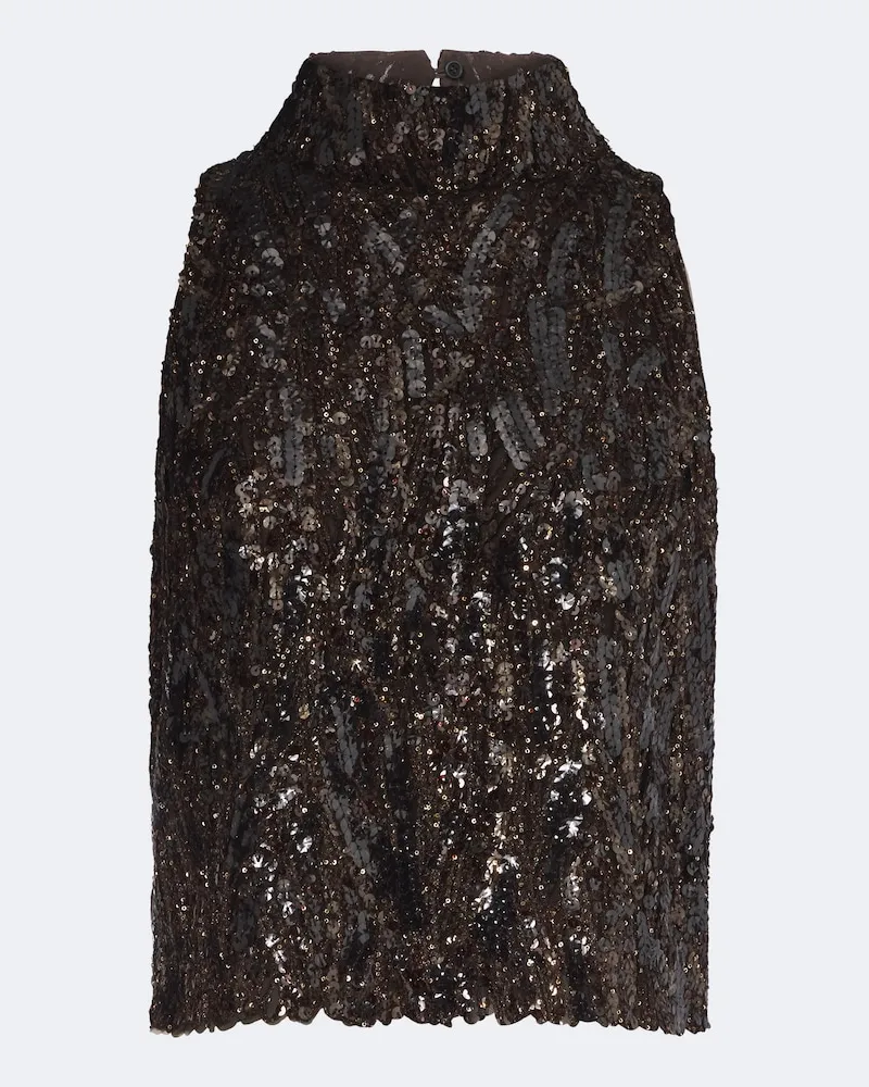 Brunello Cucinelli Top mit Pailletten Braun