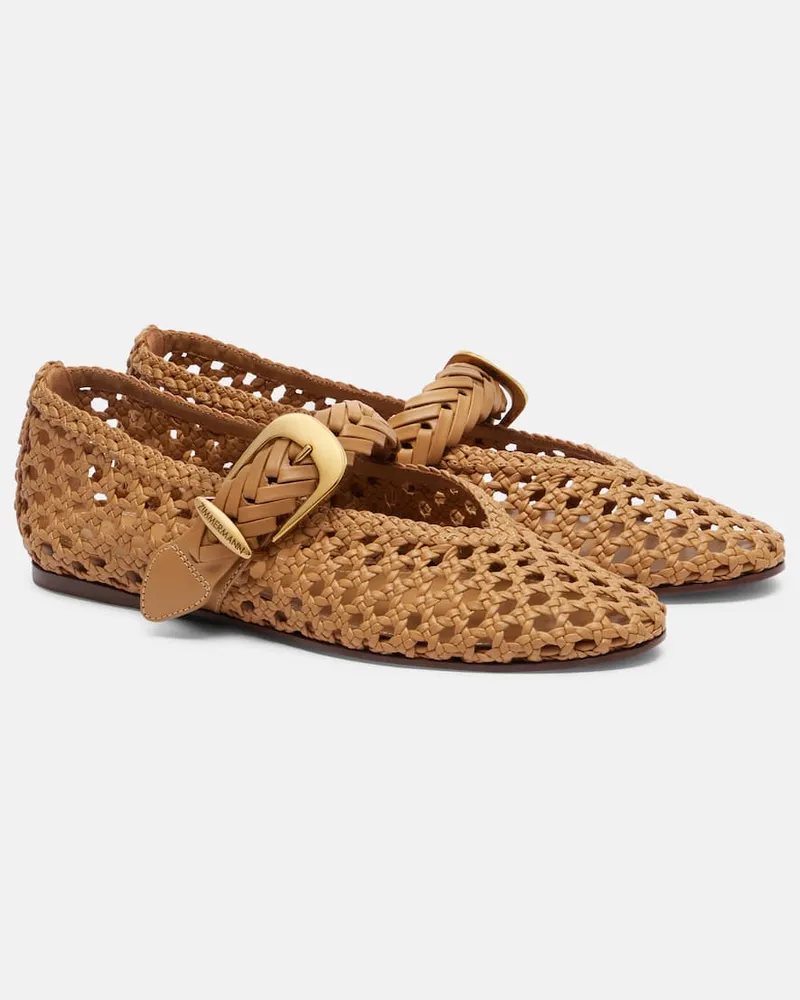 Zimmermann Mary-Jane-Ballerinas Alchemy aus Leder Braun