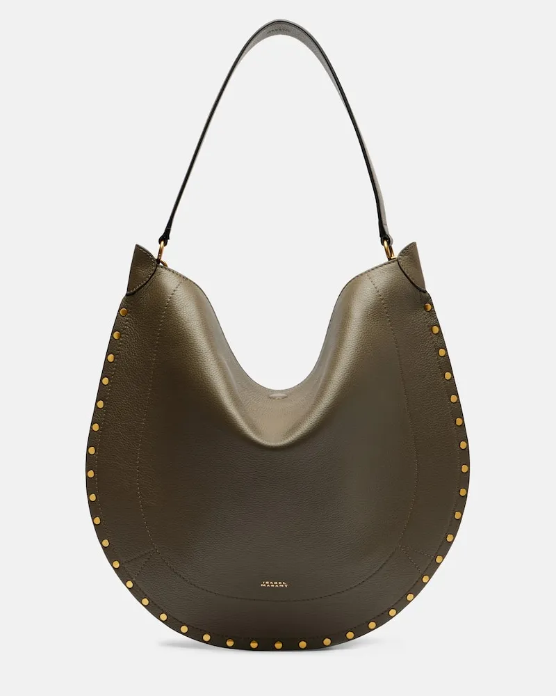 Isabel Marant Schultertasche Oskan Large aus Leder Grün