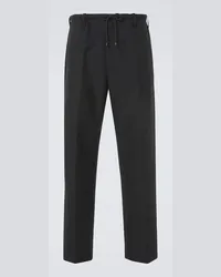 Dries van Noten Gerade Mid-Rise-Hose aus Wolle Schwarz