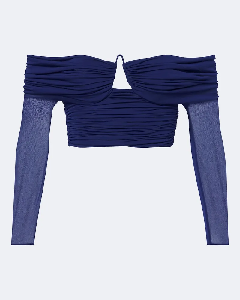 Christopher Esber Off-Shoulder Top Marin Blau