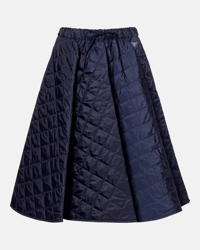 Prada Midirock aus Re-Nylon Blau