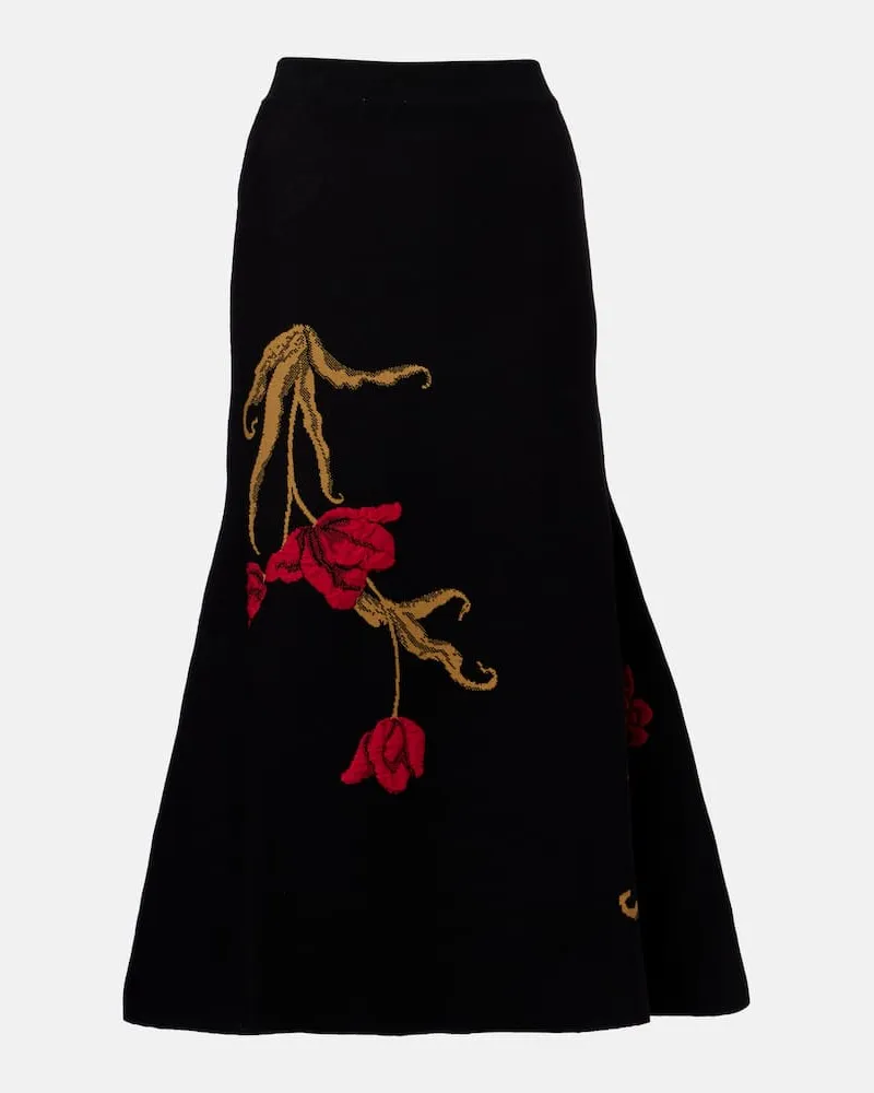 Erdem Midirock aus Jacquard Schwarz