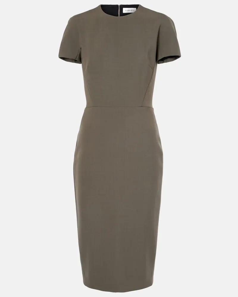 Victoria Beckham Midikleid aus Crepe Gruen