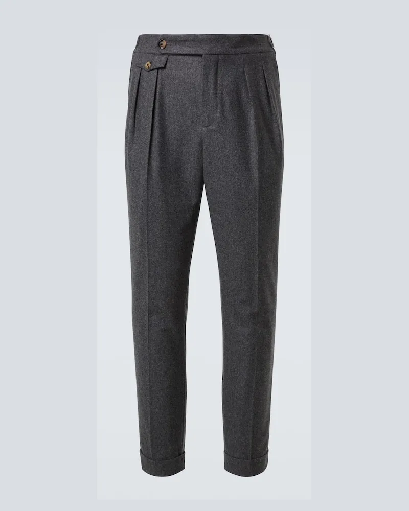 Brunello Cucinelli Schmale Hose aus Schurwolle Grau