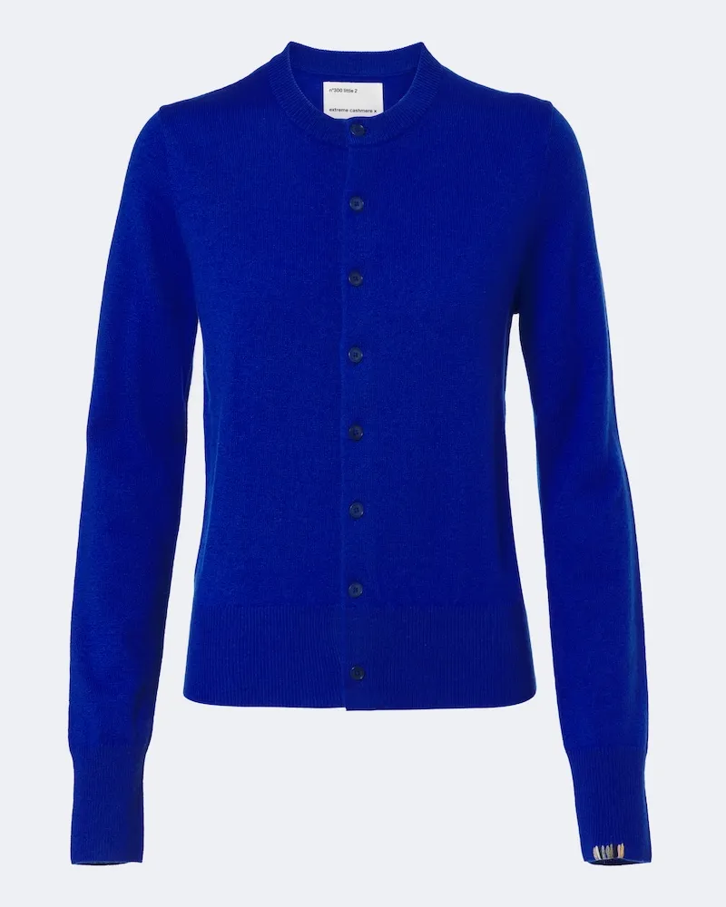 extreme cashmere Cardigan N°300 Little 2 aus Kaschmir Blau