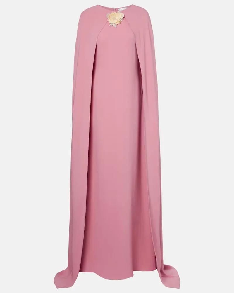 Oscar de la Renta Robe aus Georgette Rosa