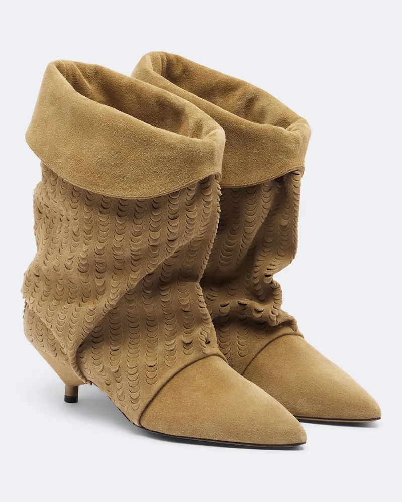 Isabel Marant Ankle Boots Edrik aus Veloursleder Braun