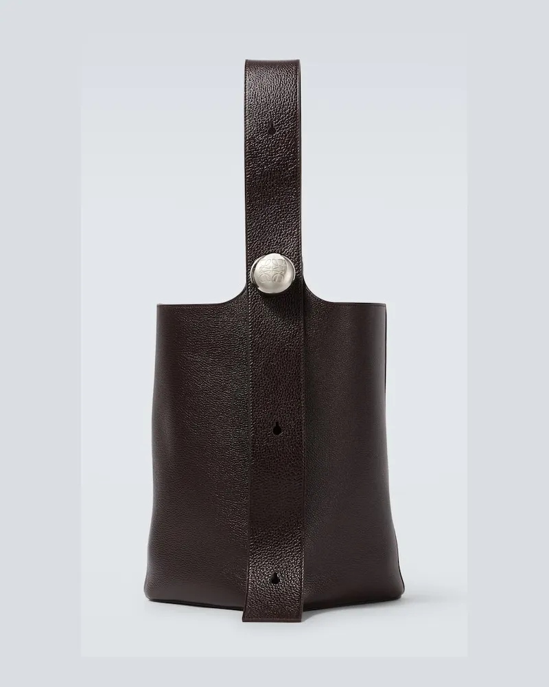 Loewe Bucket Bag Pebble Large aus Leder Braun
