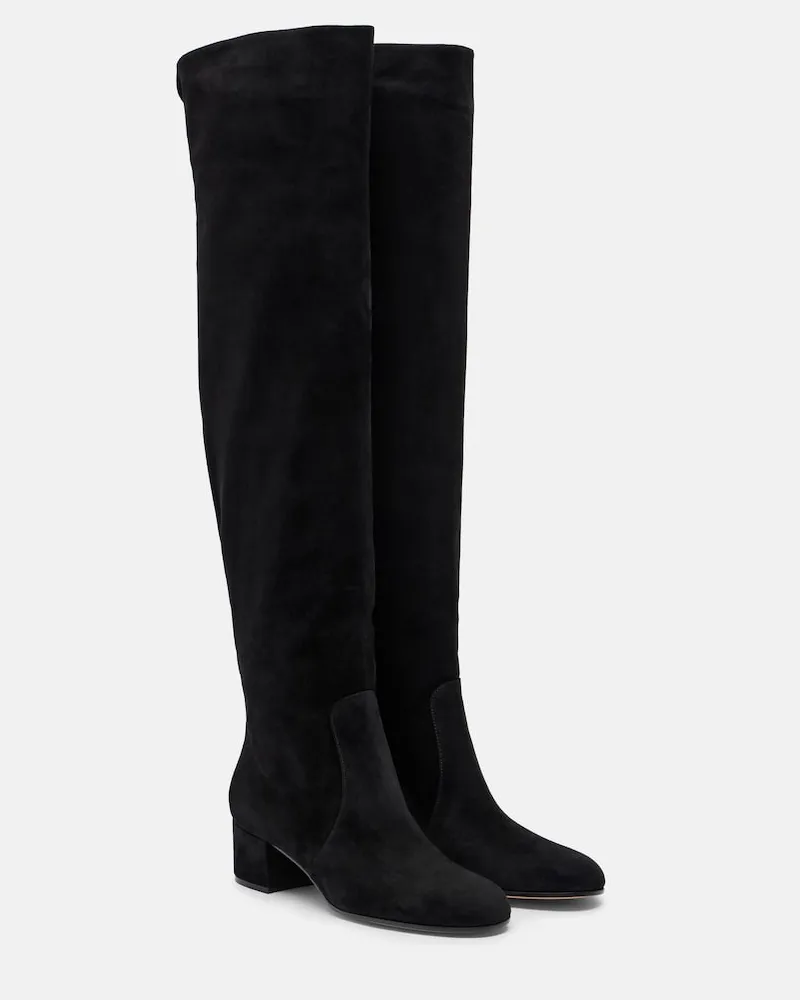 Gianvito Rossi Stiefel aus Veloursleder Schwarz