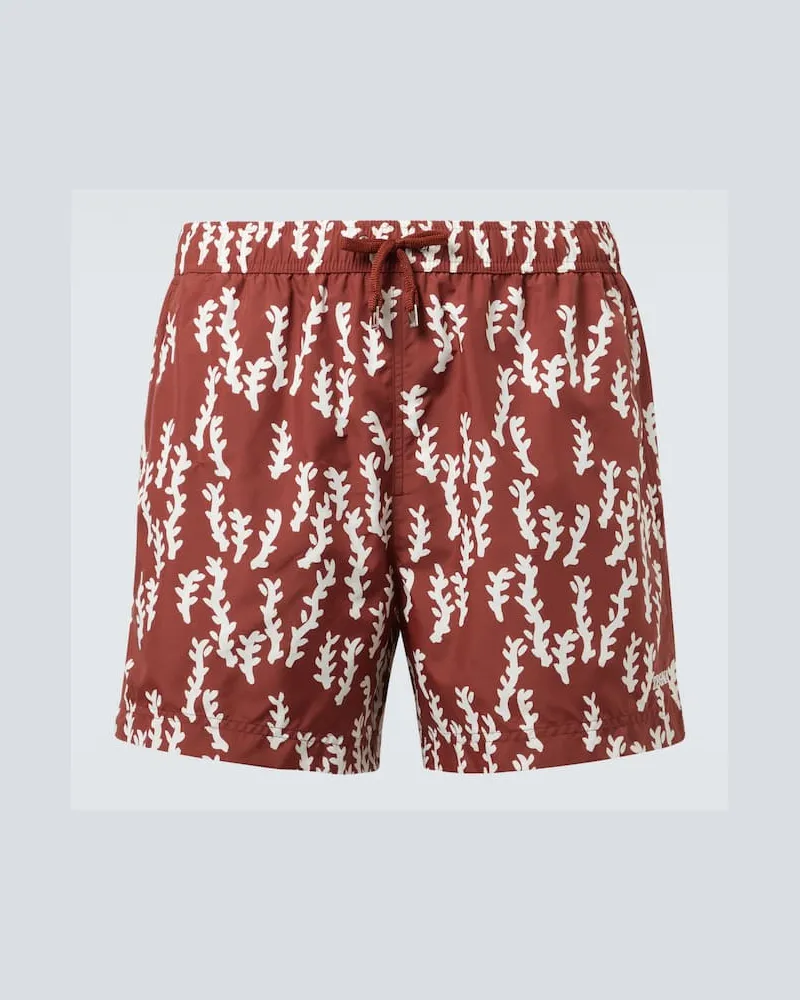 Ermenegildo Zegna Bedruckte Badeshorts Braun