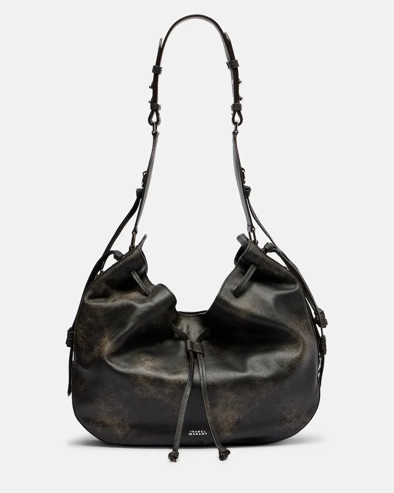 Isabel Marant Schultertasche Bolton Medium aus Leder Braun