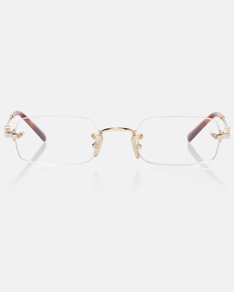 Miu Miu Eckige Brille Gold