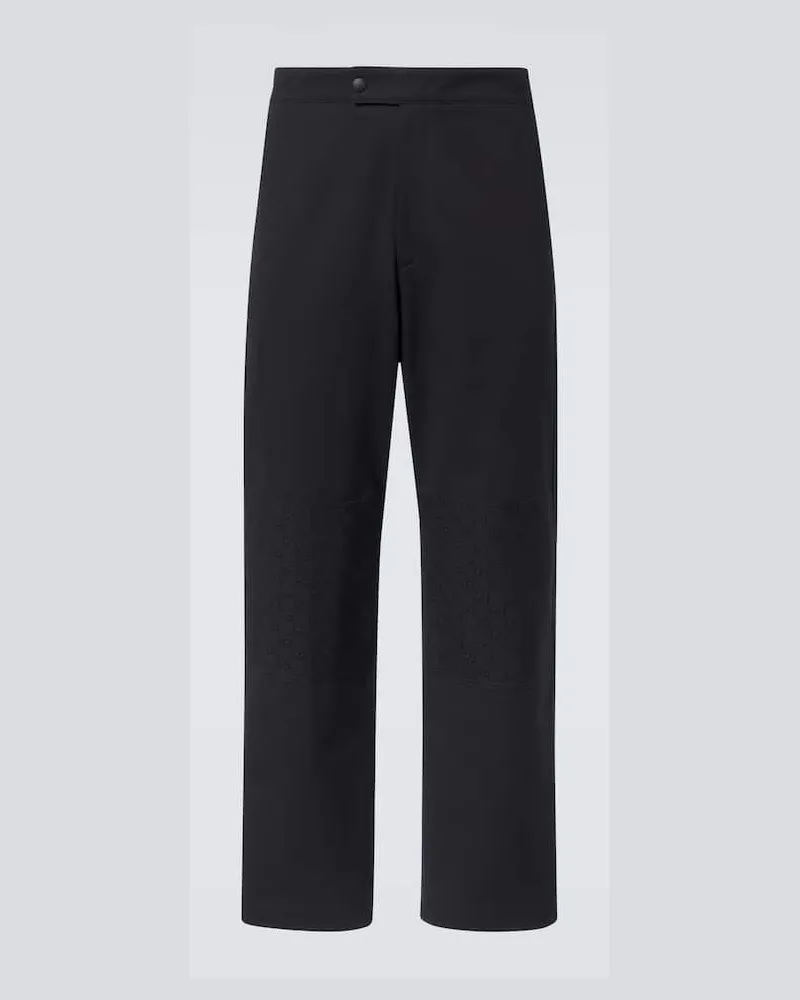 Gucci Gerade Hose aus Baumwoll-Ripstop Schwarz