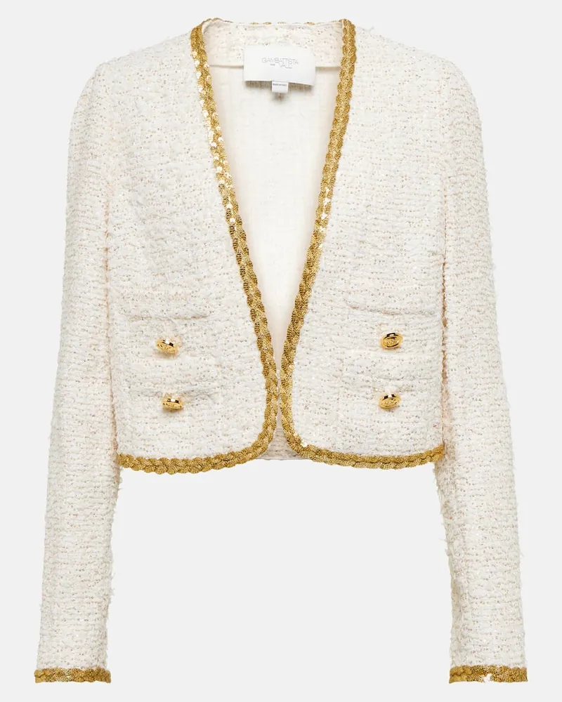 Giambattista Valli Verzierte Jacke aus Bouclé Weiß