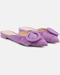 Gianvito Rossi Slippers aus Veloursleder Lila