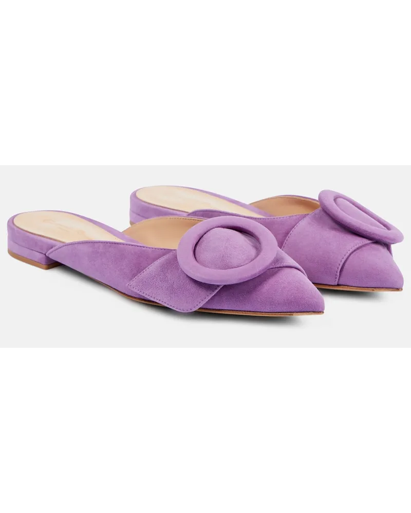 Gianvito Rossi Slippers aus Veloursleder Lila