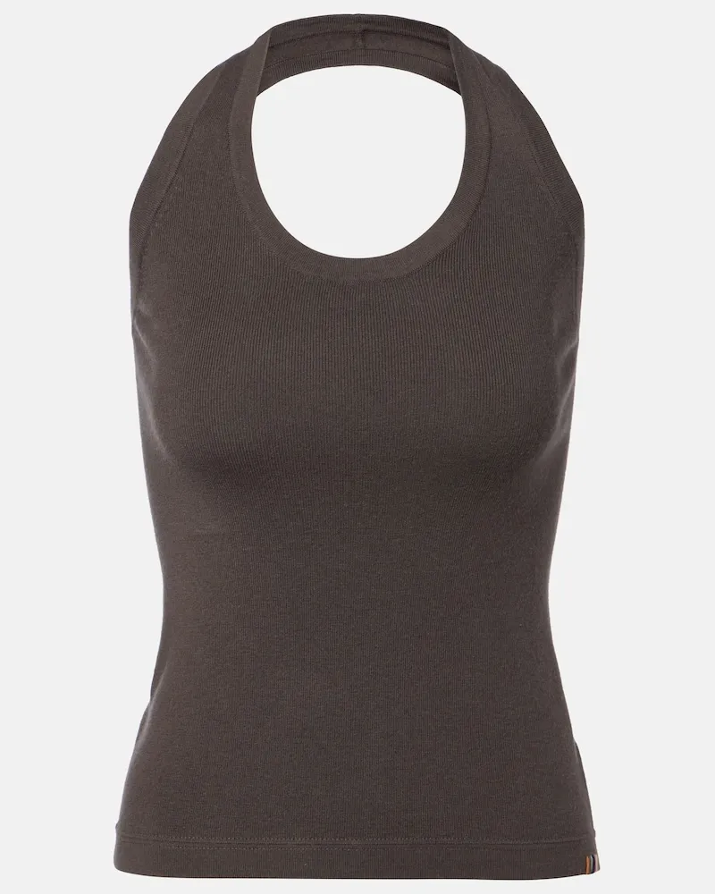 extreme cashmere Top N°409 Jerry aus Baumwolle und Kaschmir Grau