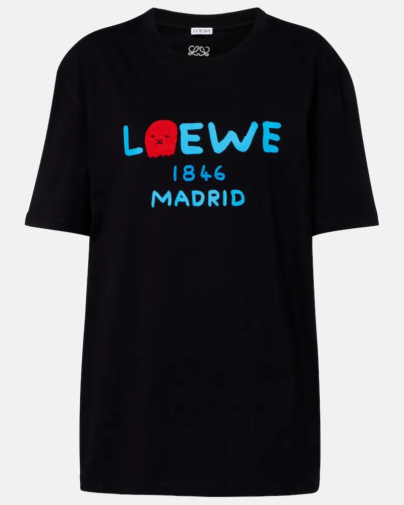 Loewe T-Shirt aus Baumwoll-Jersey Schwarz