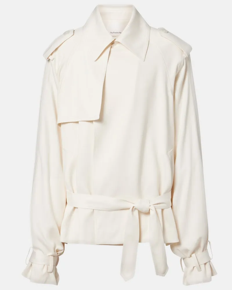 FRANKIE Shop Cropped-Trenchcoat Elva Weiß