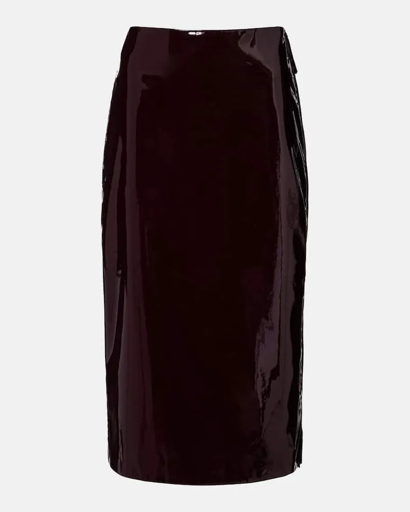 FRANKIE Shop Beschichteter Bleistiftrock Samantha Burgunderrot