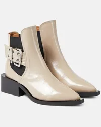 Ganni Chelsea Boots aus Lederimitat Beige