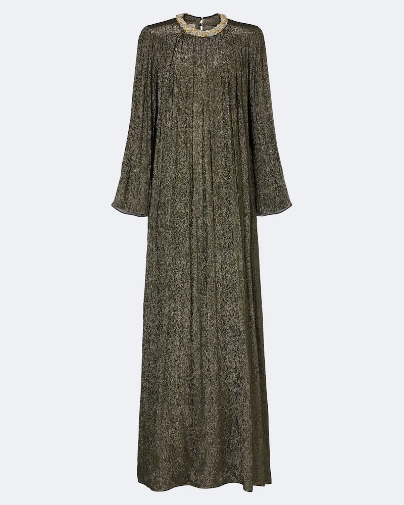 Valentino Garavani Verzierte Robe aus einem Seidengemisch Gold