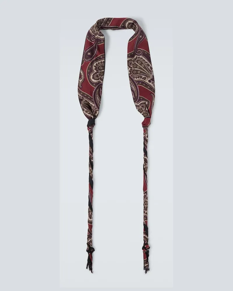 Our Legacy Krawatte Twisted aus Seide Burgunderrot