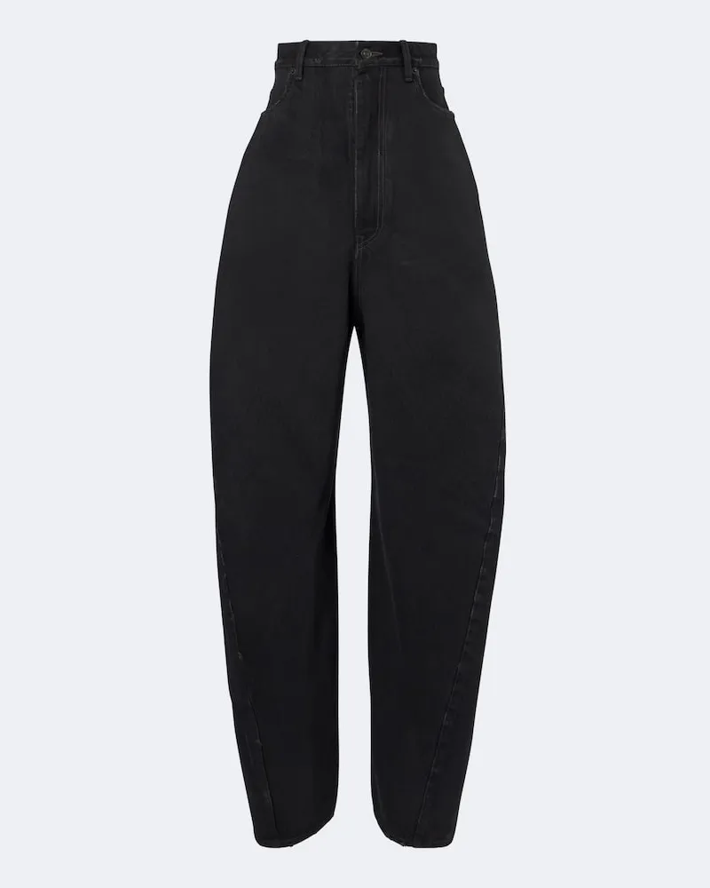 Balenciaga Barrel-Leg Mid-Rise Jeans Schwarz