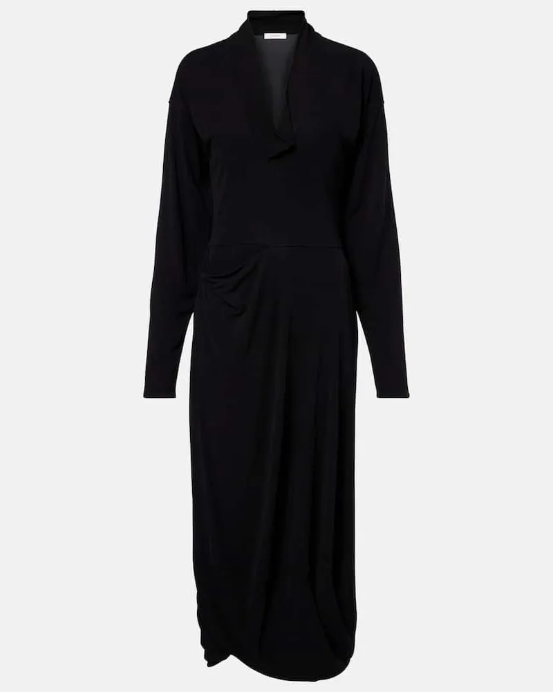 Christophe Lemaire Maxikleid aus Crêpe-Jersey Schwarz