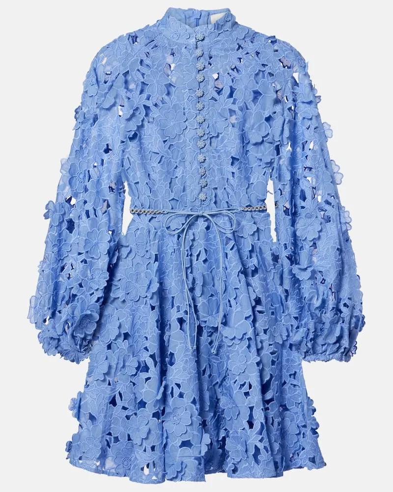 Zimmermann Minikleid Patience aus Spitze Blau