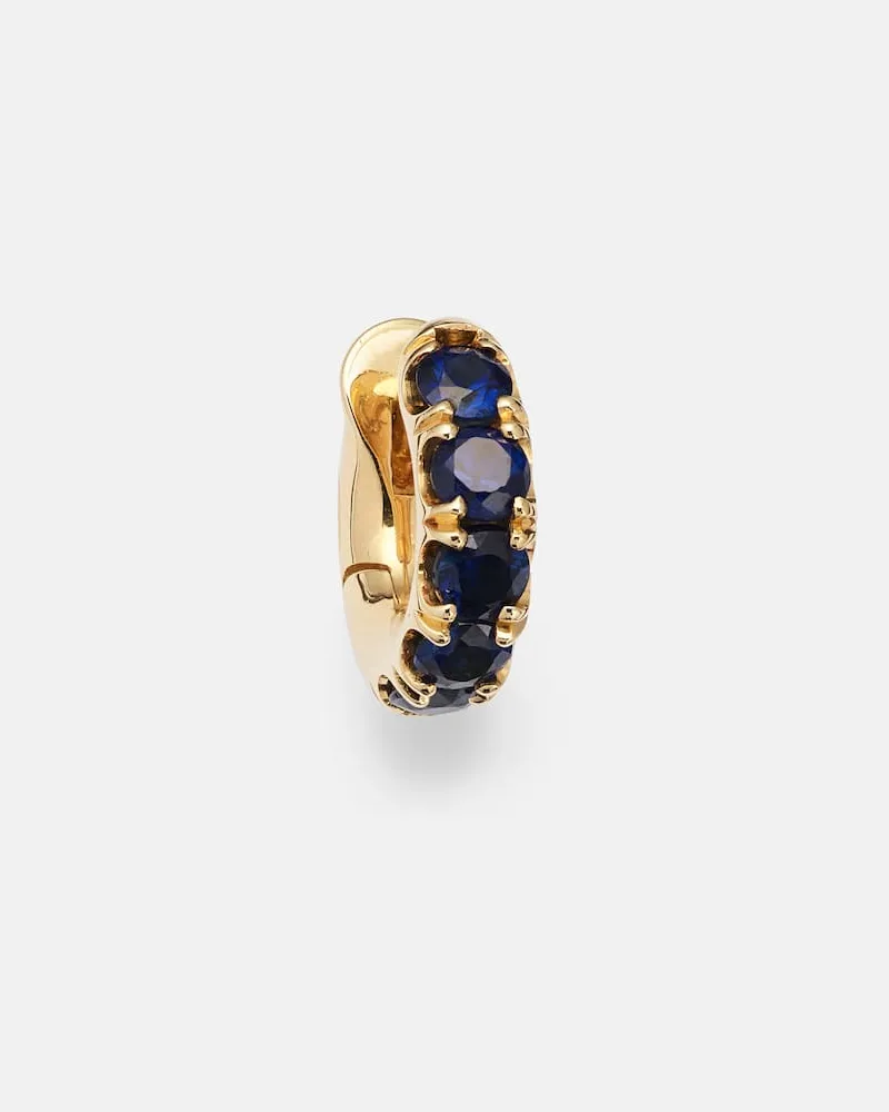 Spinelli Kilcollin Einzelner Ohrring Mini Macro Hoop aus 18kt Gelbgold mit Saphiren Gelb
