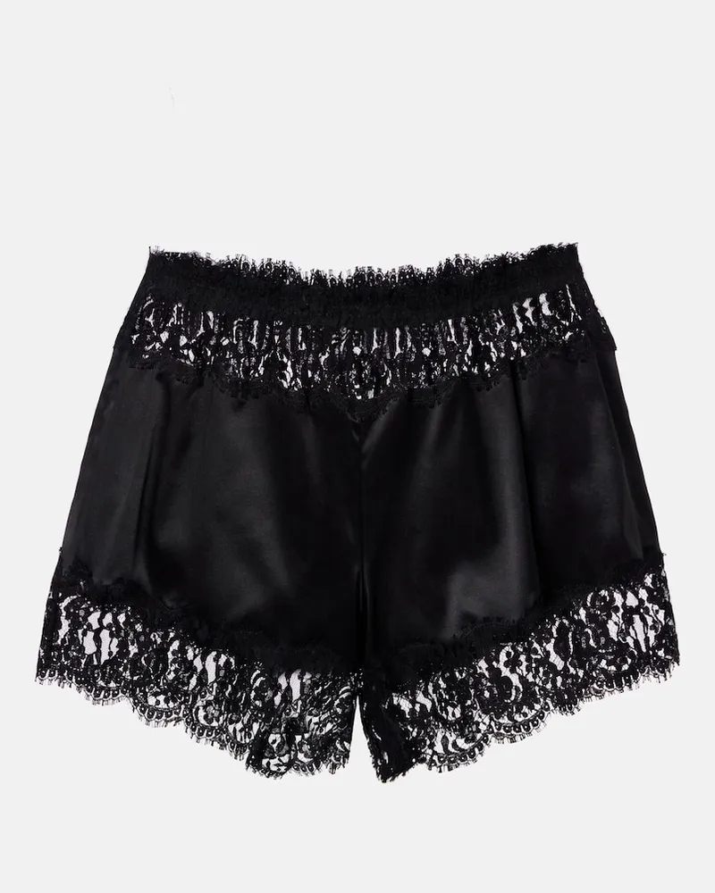 Dolce & Gabbana Shorts aus einem Seidengemisch mit Spitze Schwarz