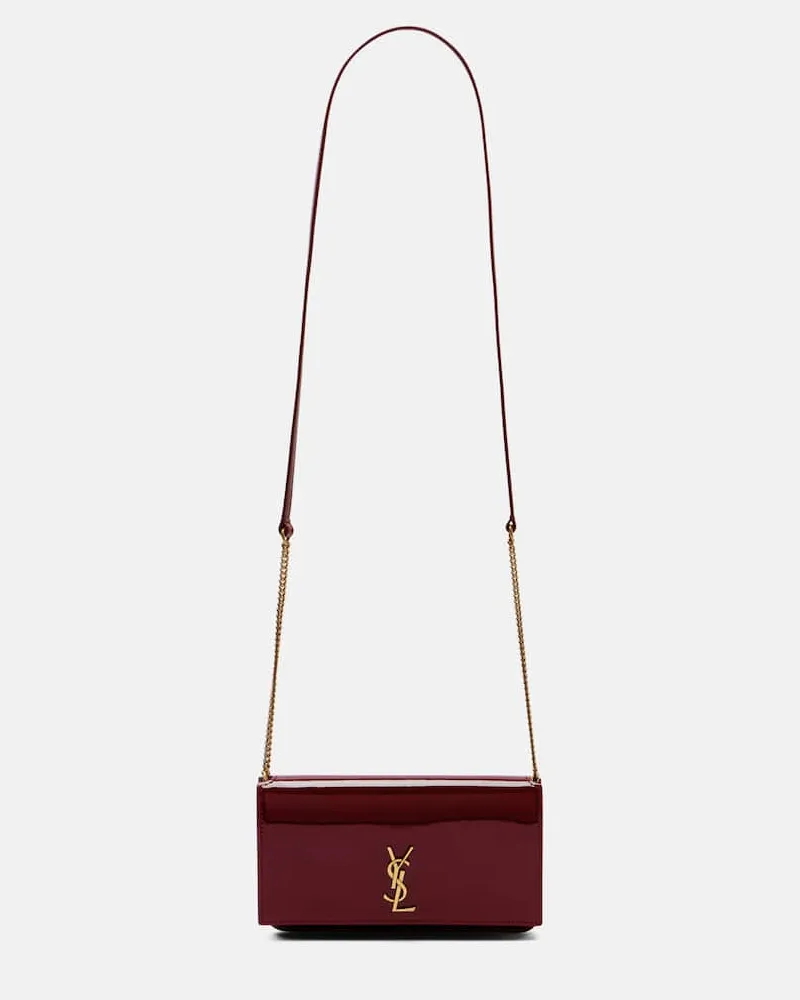 Saint Laurent Smartphone-Etui Cassandre aus Leder Rot