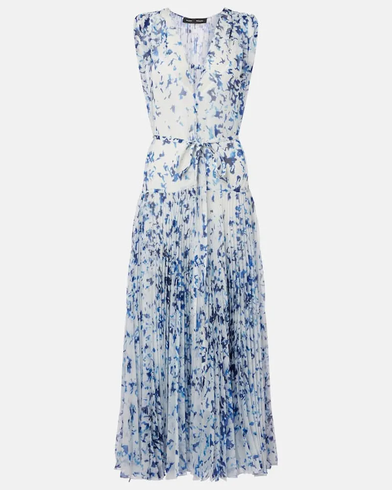 Proenza Schouler Bedrucktes Maxikleid Patt aus Chiffon Blau