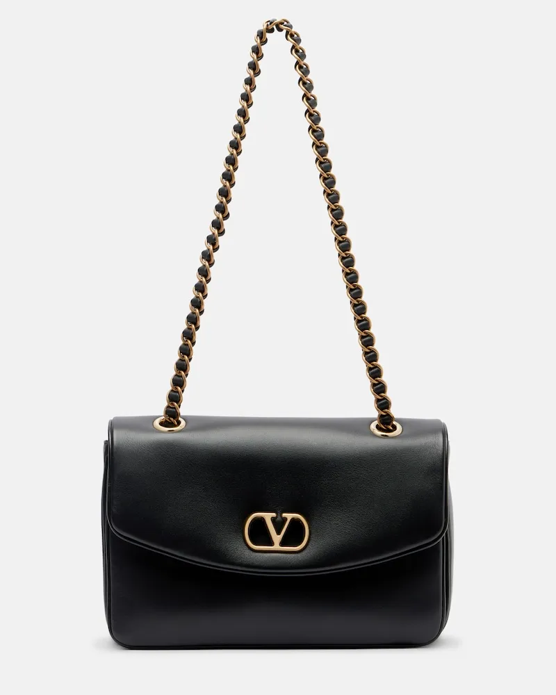 Valentino Garavani Schultertasche Djuna Medium aus Leder Schwarz